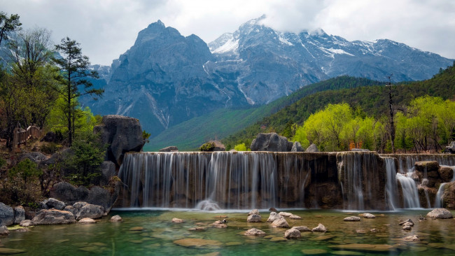 Обои картинки фото waterfall, yunnan, china, природа, водопады
