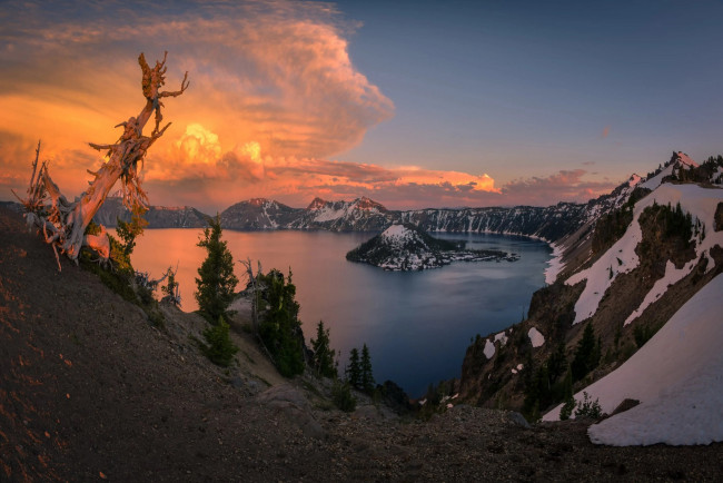 Обои картинки фото crater lake, oregon, природа, реки, озера, crater, lake