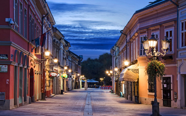 Обои картинки фото novi sad, serbia, города, - огни ночного города, novi, sad