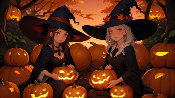обоя аниме, магия,  колдовство,  halloween, нейросети, графика, нейроарт, ai, art, нейронные, сети, рисунки, нейро, искусство, нейрографика, graphics, neuroart, neural, networks, drawings, neuro, neurography