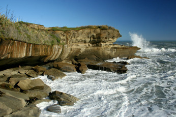 Картинка природа побережье берег море волны