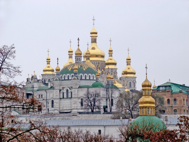 Обои картинки фото киево, печерская, лавра, города, киев, украина, купола
