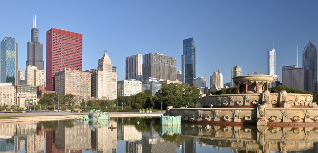 Обои картинки фото города, Чикаго, сша, здания, небоскрёбы, мегаполис, панорама