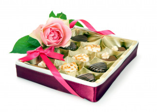 Картинка еда конфеты +шоколад +сладости ассорти роза