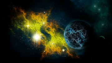 Картинка космос арт свет планета туманность звезды вселенная