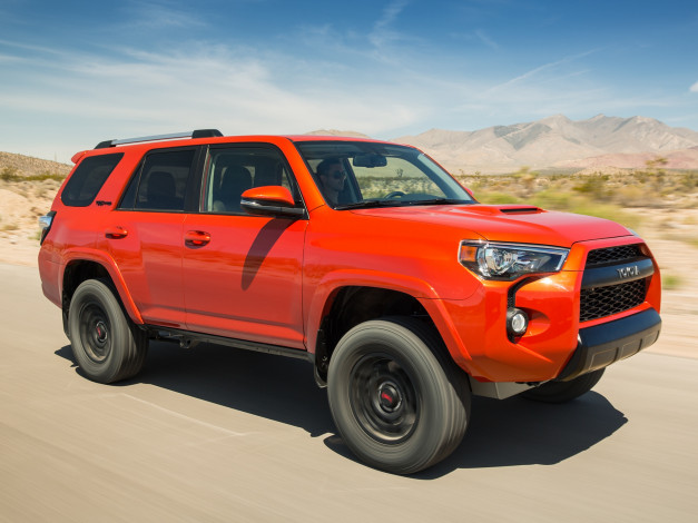 Обои картинки фото автомобили, toyota, красный, 2014г, pro, 4runner, trd