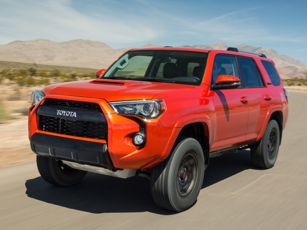 Обои картинки фото автомобили, toyota, красный, 2014г, pro, 4runner, trd