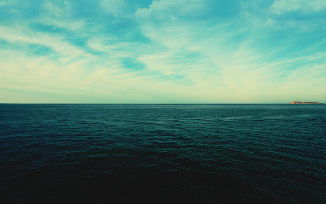 Обои картинки фото природа, моря, океаны, горизонт, остров, простор, стихия, небо, море, вода