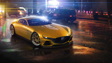 обоя mazda rx vision concept 2014, автомобили, виртуальный тюнинг, жёлтая, 2014, concept, vision, mazda, rx