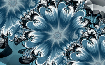 Картинка 3д+графика цветы+ flowers венок цветы лепестки голубые