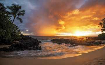 Картинка природа восходы закаты закат волны море
