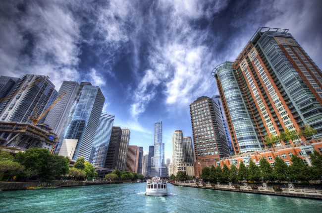 Обои картинки фото chicago city - illinois - usa, города, Чикаго , сша, простор