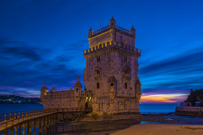 Обои картинки фото belem tower, города, лиссабон , португалия, простор