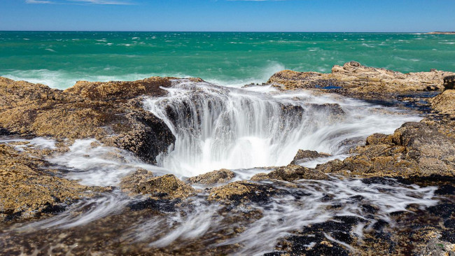 Обои картинки фото thor`s well, oregon coast, природа, побережье, thor's, well, oregon, coast