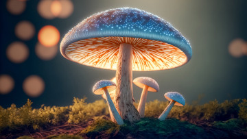 обоя 3д графика, природа , nature, грибы