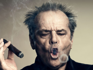 обоя jack, nicholson, мужчины, сигара, дым