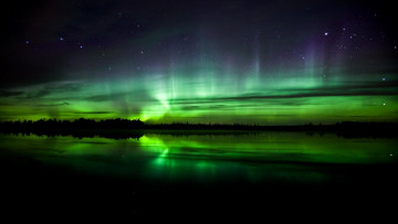Картинка aurora reflect природа северное сияние зарево небо звезды перед рассветом ночь отражение