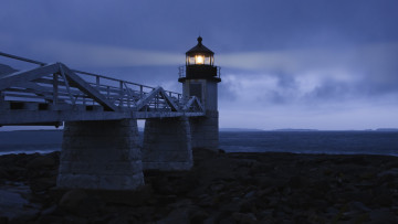 Картинка природа маяки ночь море