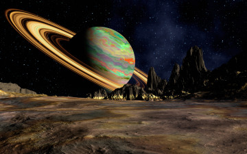 Картинка 3д графика atmosphere mood атмосфера настроения планета космос кольца сатурн