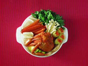 Картинка еда рыбные блюда морепродуктами овощи зелень грибы сыроедение краб петрушка