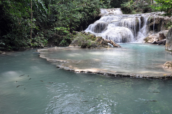 Обои картинки фото каскад, водопадов, парк, эраван, таиланд, природа, водопады, водопад, река