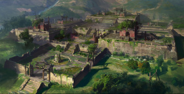 Картинка рисованные города храм