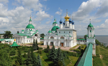 обоя ростов , россия, города, - православные церкви,  монастыри, купола