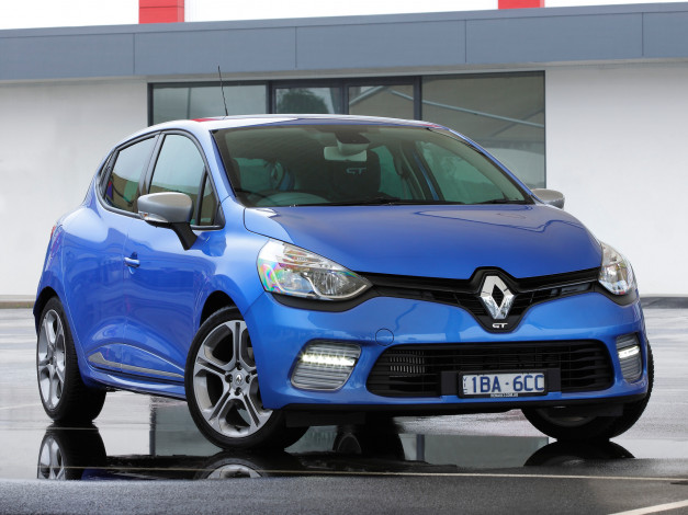 Обои картинки фото автомобили, renault, au-spec, clio, gt, синий, 2014г