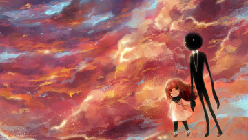 Картинка аниме животные +существа тень девочка облака закат lyiet deemo girl
