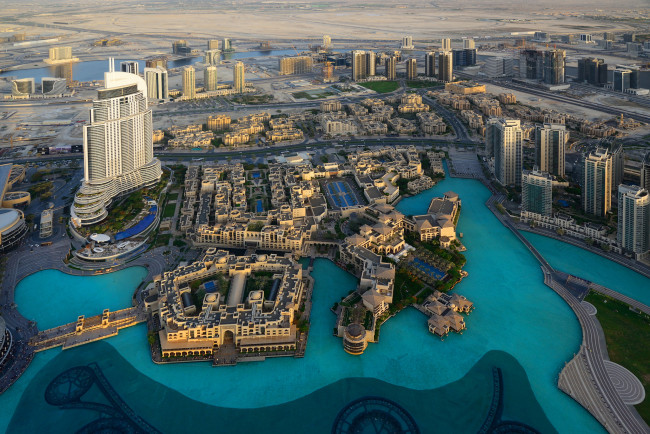 Обои картинки фото dubai,  united arab emirates, города, дубай , оаэ, панорама, пустыня, город