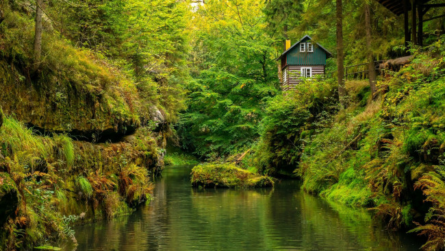 Обои картинки фото природа, реки, озера, река, дом