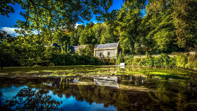 Обои картинки фото mill pond, west sussex, england, города, - здания,  дома, mill, pond, west, sussex