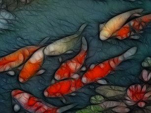 Картинка 3д графика animals животные рибы