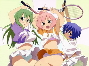 обоя аниме, soft, tennis, девушки, тенис