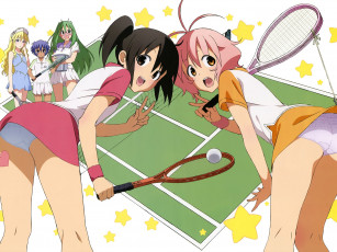 обоя аниме, soft, tennis, тенис, девушки