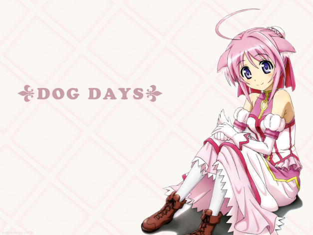 Обои картинки фото dog, days, аниме, ромбы, девушка