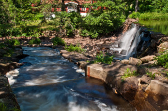Картинка швеция аngelholm природа водопады река водопад