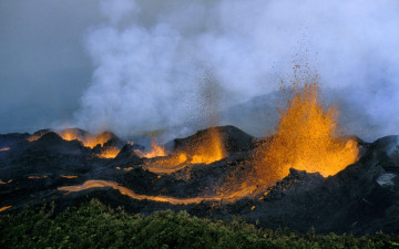 обоя природа, стихия, извержение, вулкан, лава