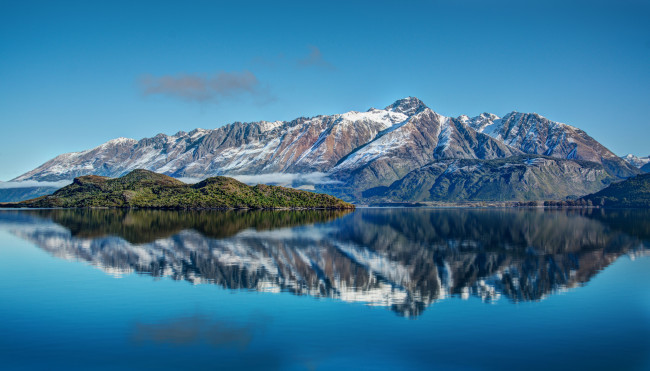 Обои картинки фото природа, реки, озера, отражение, горы, new, zealand, новая, зеландия, озеро