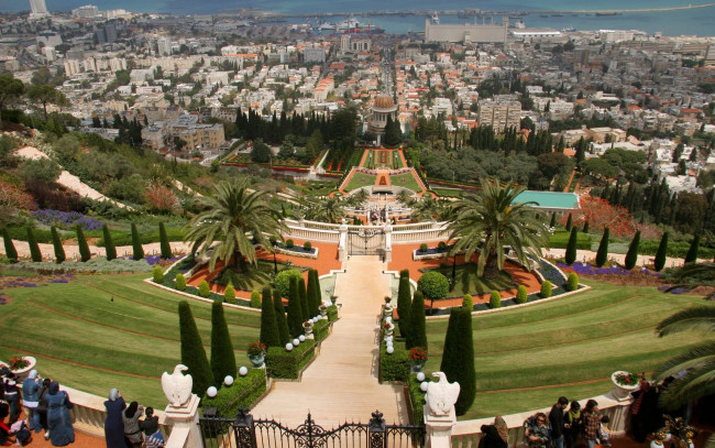 Обои картинки фото terraces, of, the, shrine, bab, природа, парк, haifa