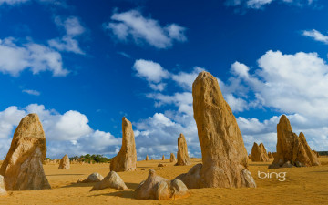 Картинка природа пустыни камни песок облака