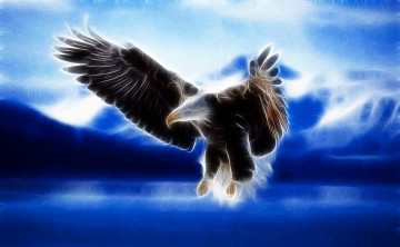 Картинка 3д+графика животные+ animals полет орел