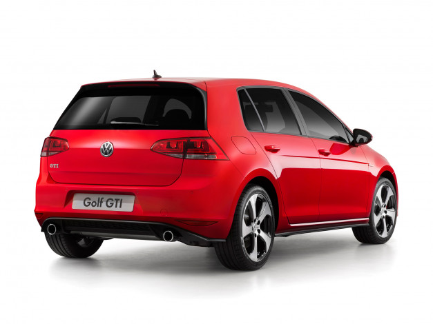 Обои картинки фото автомобили, volkswagen, 2013г, красный, 5-door, gti, typ, 5g, golf, au-spec