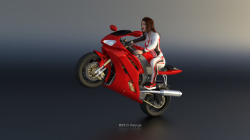 Картинка мотоциклы 3d мотоцикл фон взгляд девушка