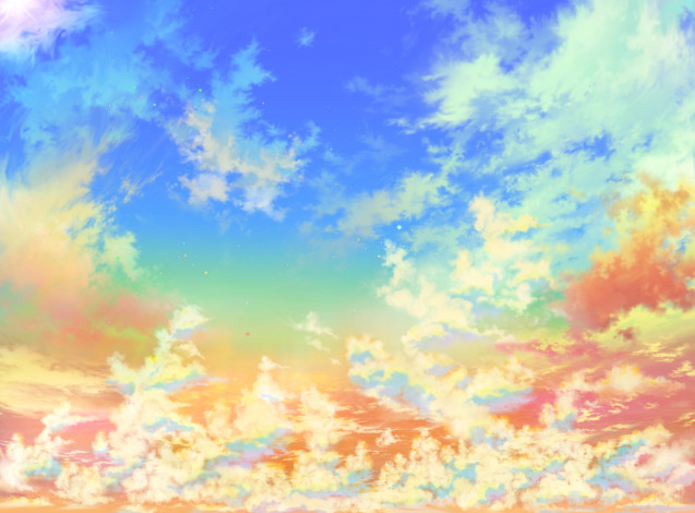 Обои картинки фото аниме, unknown,  другое, облака, iy, tujiki, небо