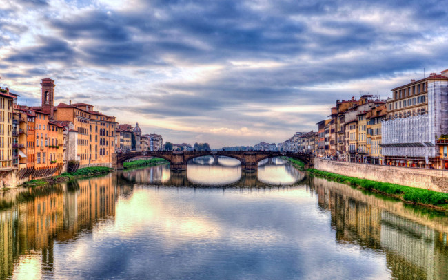 Обои картинки фото города, флоренция , италия, мост, река