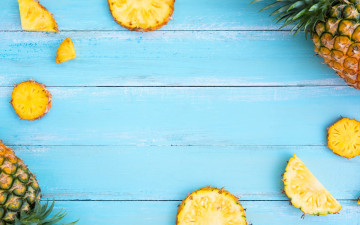 Картинка еда ананас wood slice fresh fruit ломтики фрукты pineapple