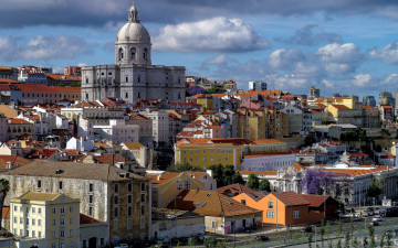 обоя города, лиссабон , португалия, панорама