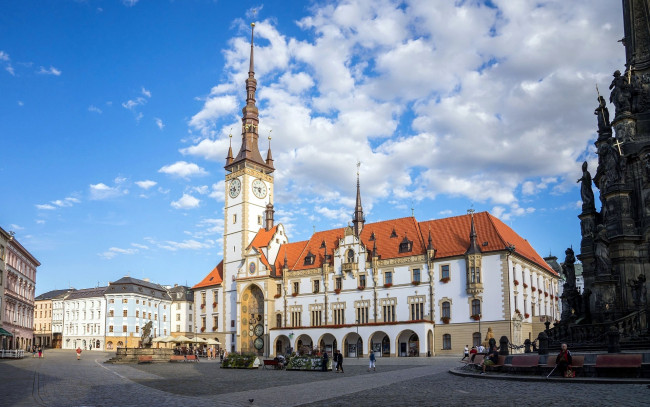 Обои картинки фото town hall, olomouc, czechia, города, - улицы,  площади,  набережные, town, hall
