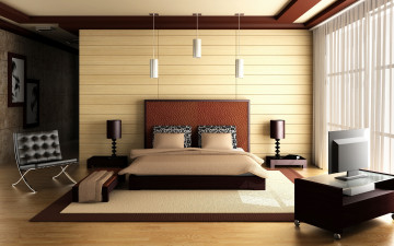 Картинка интерьер спальня дизайн кровать